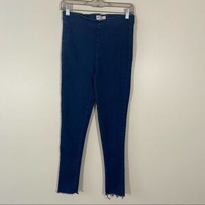 Free People High Waisted Pull On Jeggings Fray Hem